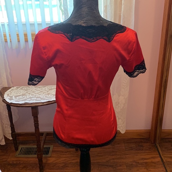 Red and black lace bodysuit - Picture 2 of 9